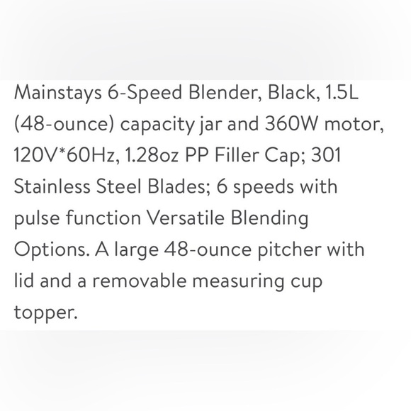 💋 New Mainstays 6 Speed Blender with 48 ounce Jar, 1.5L Jar, Soft Silver - Picture 5 of 14